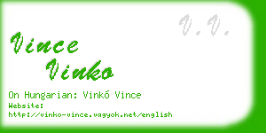 vince vinko business card